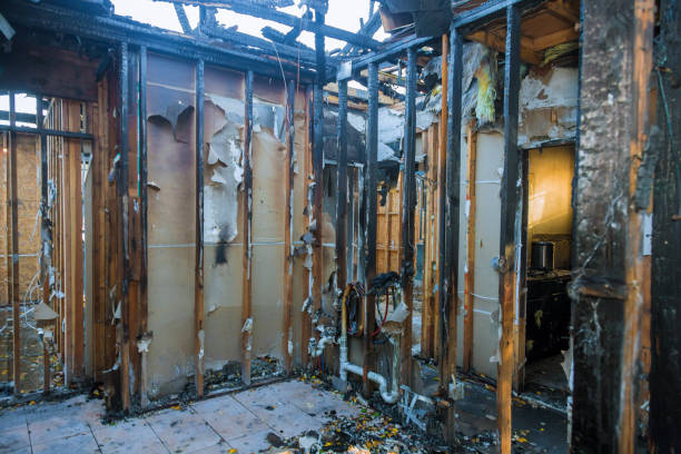Professional Emergency Fire Damage Restoration technician working in Lindstrom, MN
